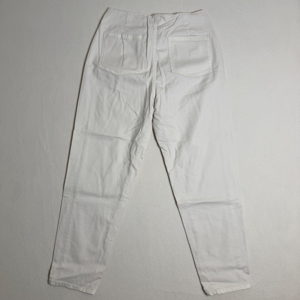 Eileen Fisher Tap Ankle Pants Pleated Organic Cotton Beige Womens Size 6 - Picture 6 of 8